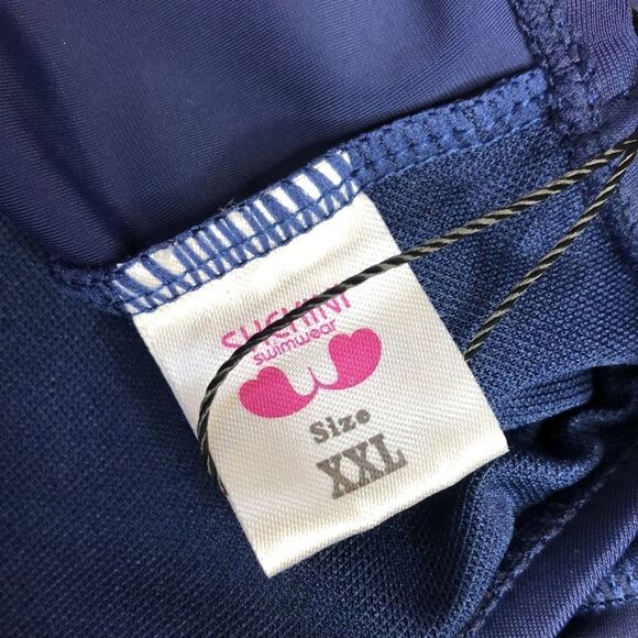 Shekini Blue Off Shoulder Flounce Ruffle Swim Top Size XXL NWT - Picture 8 of 9